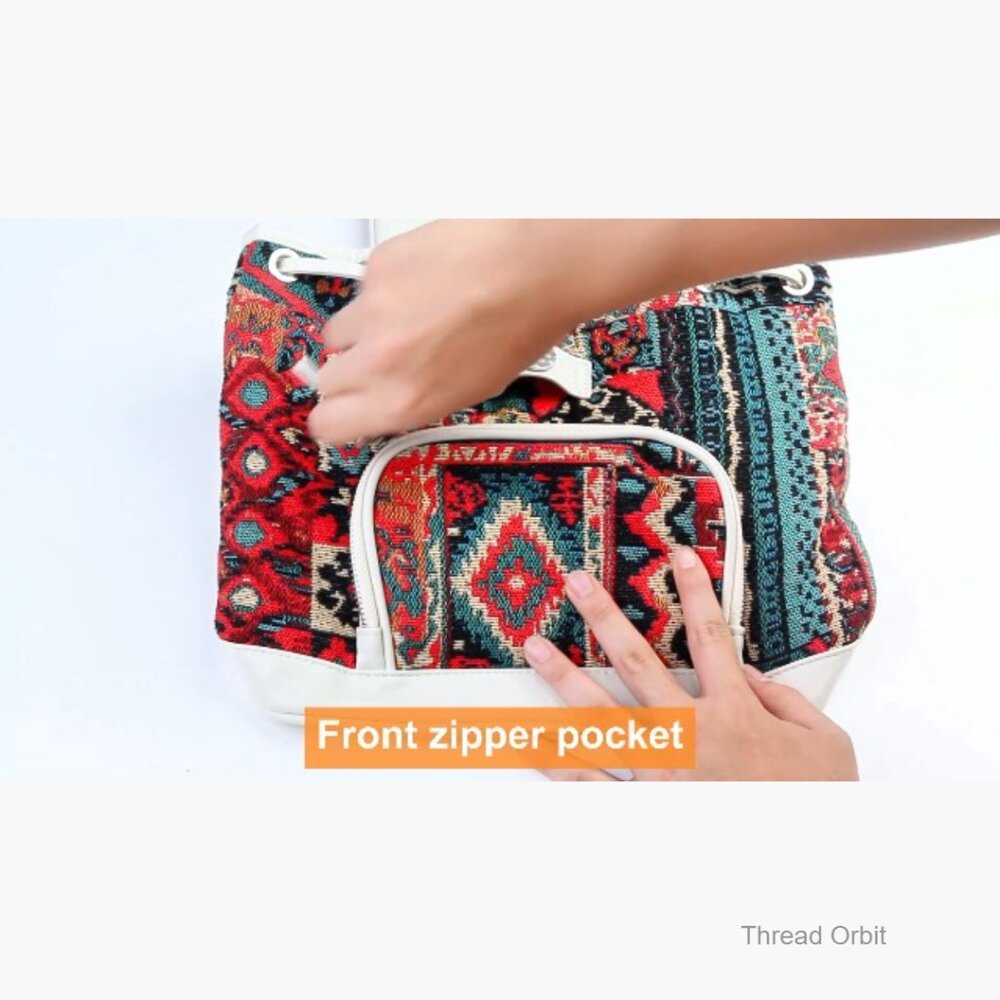 Lightweight Canvas Backpack Purse with Adjustable Straps, Small Daypack - Picture 7 of 7